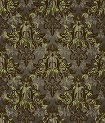 Seamless dark brown retro pattern.