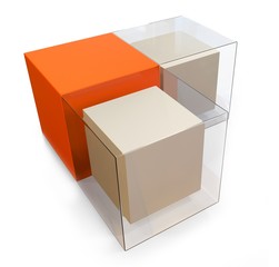 3d blank abstract cubes
