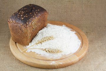 flour, bread, wheat on the kitchen chalkboard
