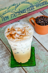Delicious ice coffee latte
