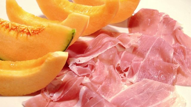 dry cured ham and melon