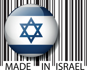 Made in Israel barcode. Vector illustration