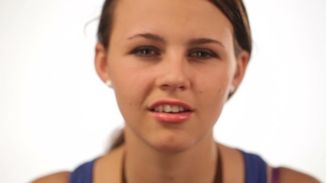 Young woman with binocular isolated