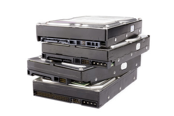 Stack of hard drives