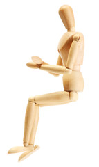 wooden mannequin isolated on white