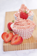 Erdbeer cupcakes