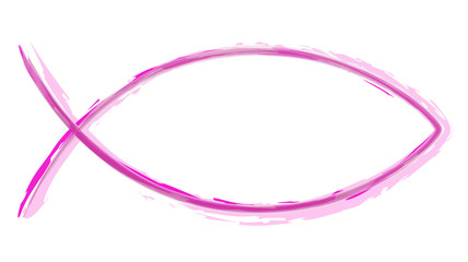 Ichthys Fisch Symbol - Pink AquarelI