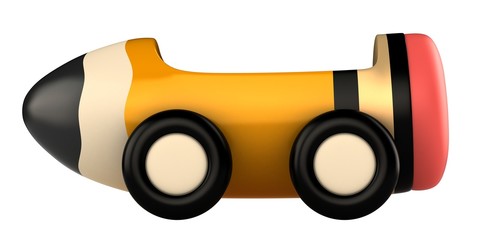 3d render of a pencil cart