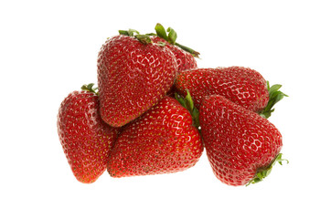 Fresh strawberries isolated on white