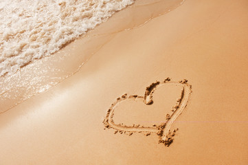 Heart on beach