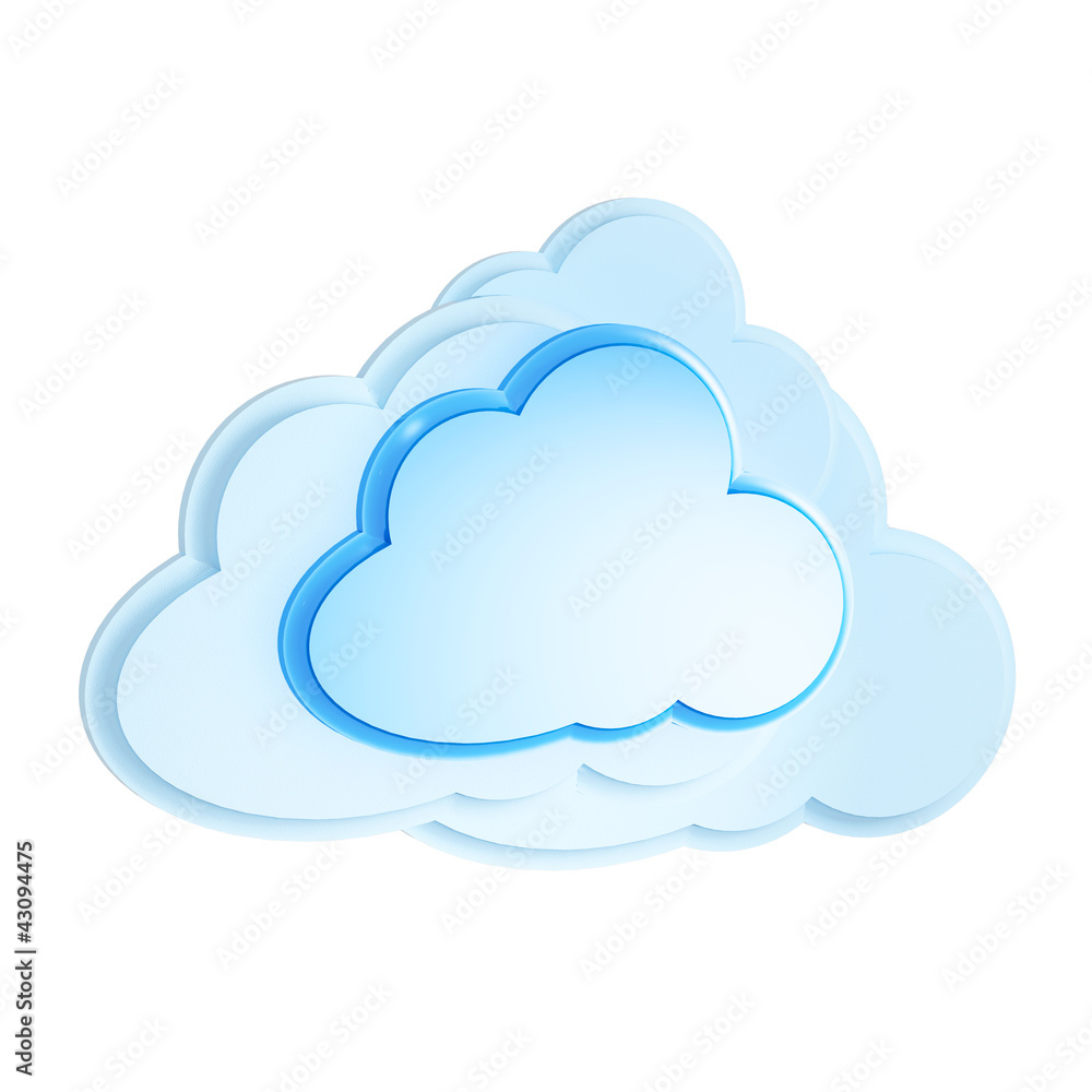 Poster 3d cloud computing icon on a white background