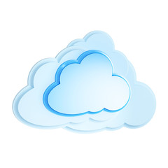 3d cloud computing icon on a white background