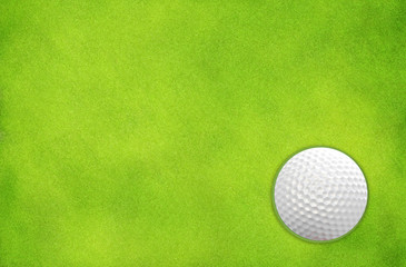 Golf Ball on the green grass for web design background