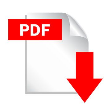 Pdf download button, vector illustration
