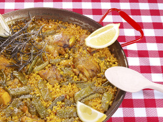 Paella in a pan