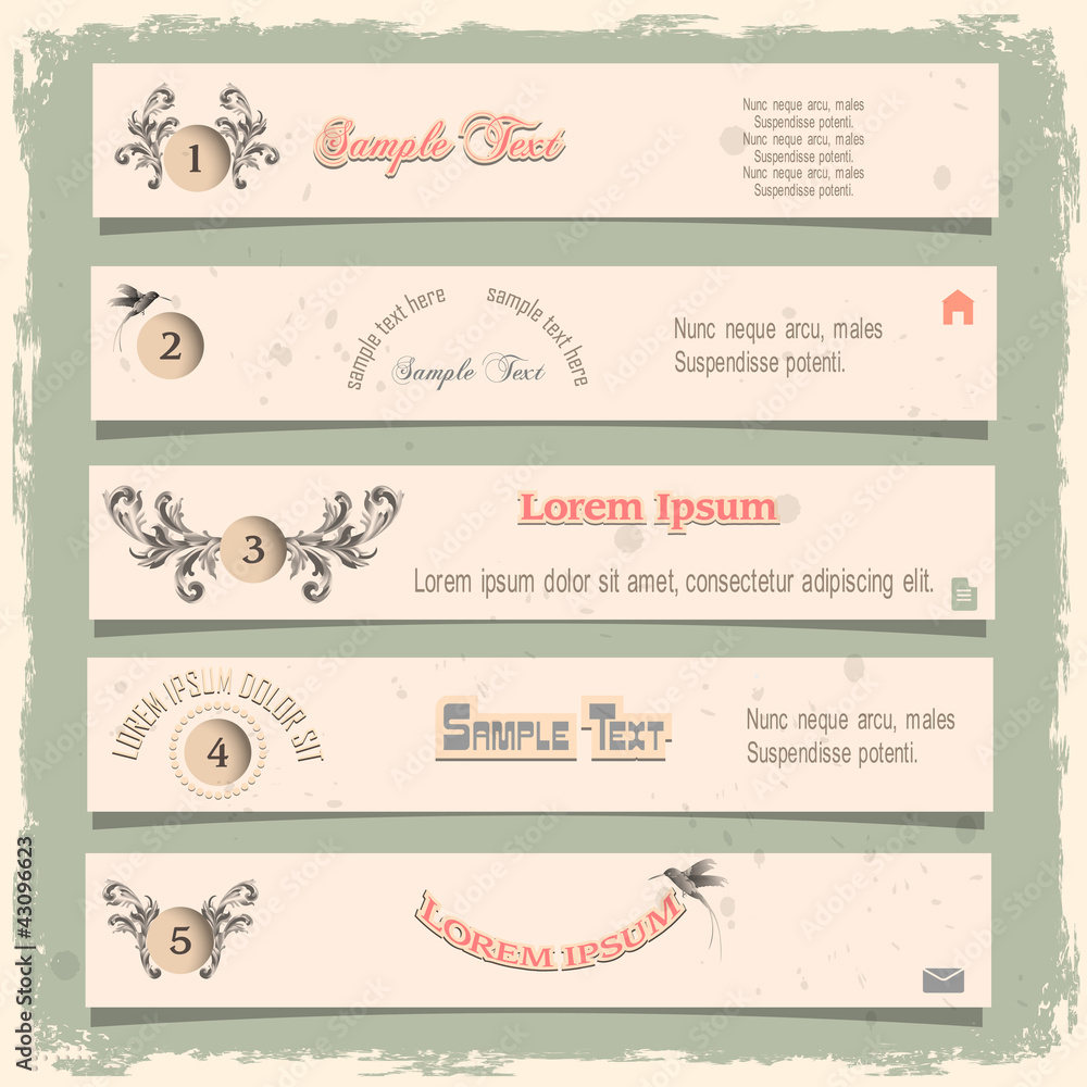 Wall mural retro design template