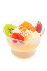 cup of colorful dessert with clipping path