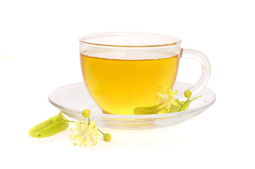 cup of tea with linden flowers