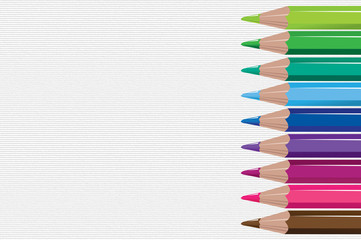 Colour pencils isolated on white background close up