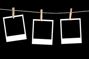 Three Instant Photos on a black background