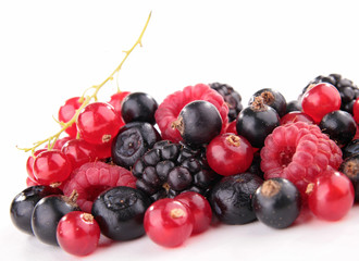 isolated assortment of berries
