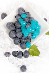 Blaubeeren mit Blauen Bobas