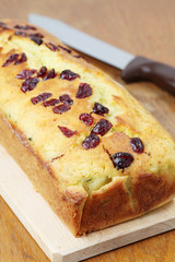 Zucchini bread with cranberries