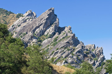 Lucanian dolomites. Pietrapertosa. Basilicata. Italy.