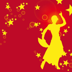 Plakat flamenco dziewczyna