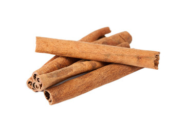 Cinnamon sticks isolated on white background