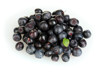 Fresh blueberries isolated on white