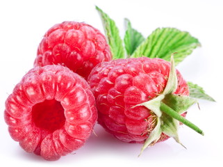 Ripe raspberries.