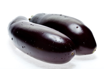 Raw aubergines