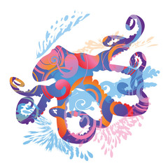 Schattenhklecks Tintenfisch © ufotopixl10