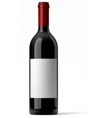 Fotobehang Bouteille de vin rouge sur fond blanc 1 © He2