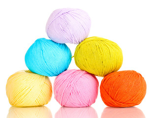 Knitting yarn isolated on white