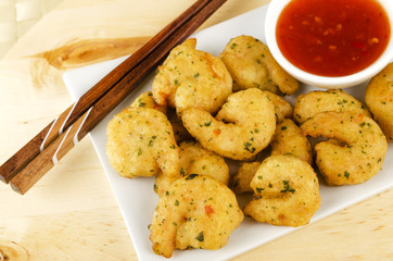 Oriental Deep Fried Battered Prawns & Sweet Chilli Dip
