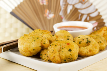 Oriental Deep Fried Battered Prawns & Sweet Chilli Dip