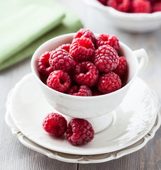 Cup of fresh raspberries