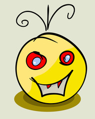 Vector yellow face monster. Eps 8 illustration