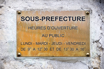 Horaires de la sous-préfecture - Fontainebleau