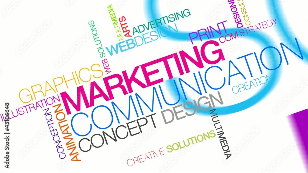 Wall mural marketing communication concept design word tag cloud video