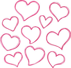 Scribbled hearts