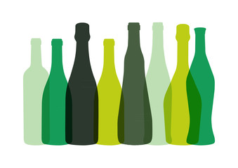 Bouteilles de Vins - Vert