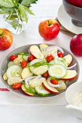 Apple  and Grapefruit salad with yogurt dressing
