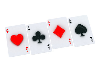 ace playing card with 3d heart