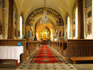 Interior of the church in Szklarska Poreba, Poland.