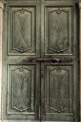 green medieval door