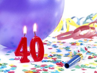 Birthday-anniversary candles showing Nr. 40