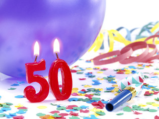 Birthday-anniversary candles showing Nr. 50